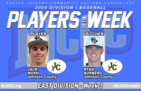 KJCCC East Baseball Player and Pitcher of the Week, Week 3