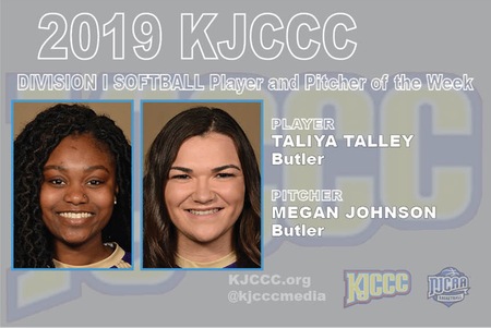 KJCCC Division I Softball Player and Pitcher of the Week - Week 11