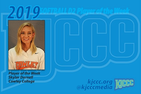KJCCC Division II Softball Player and Pitcher of the Week - Week 3